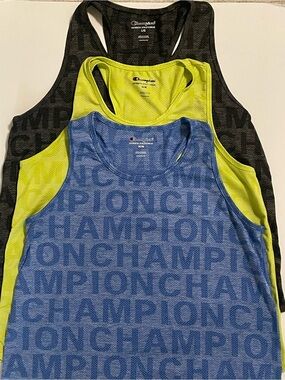 Champion Tank Top Bundle 3-Pack Athletic Gym Wear 
Size - M 💛 💙
Size - L  🖤